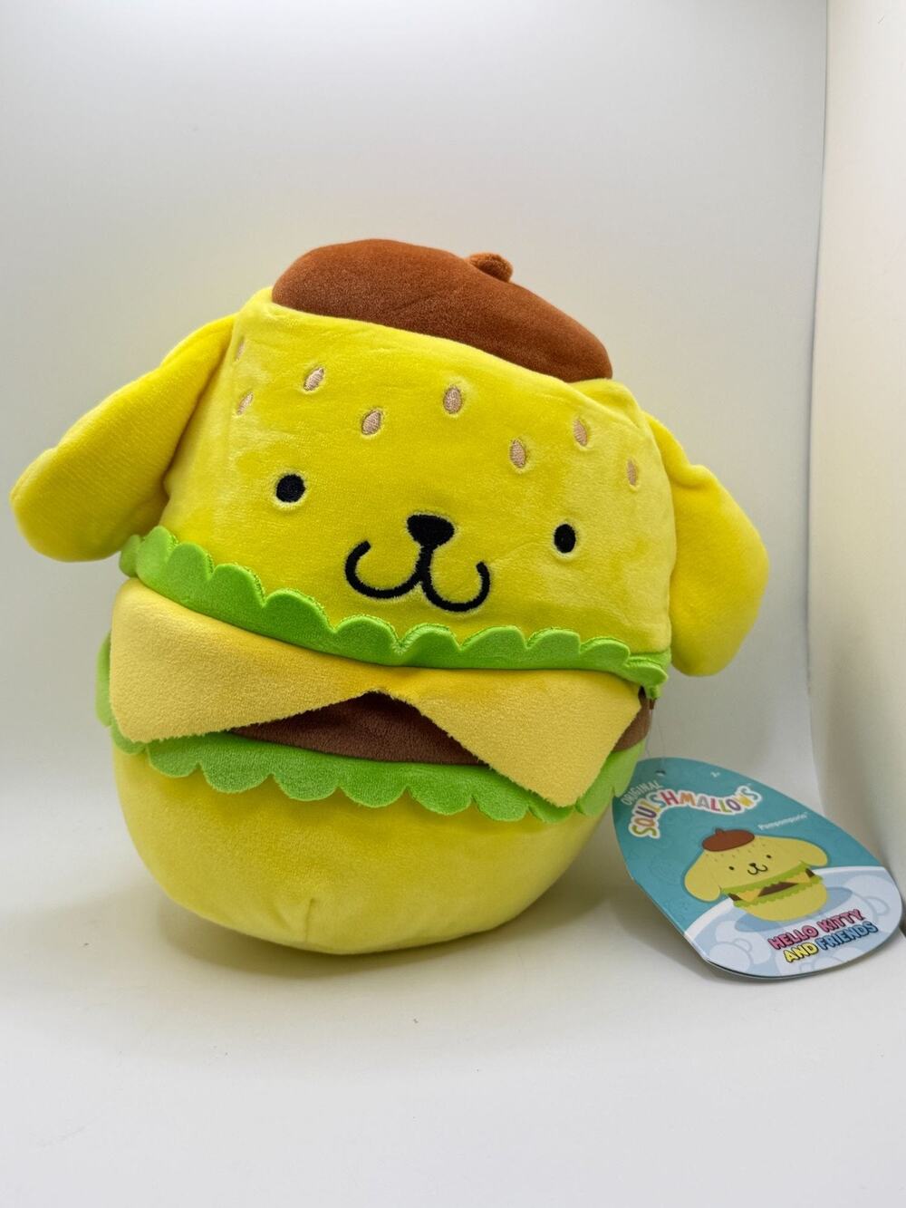 Squishmallows Pompompurin Burger Hello Kitty NWT! 5in Plush Collectible
